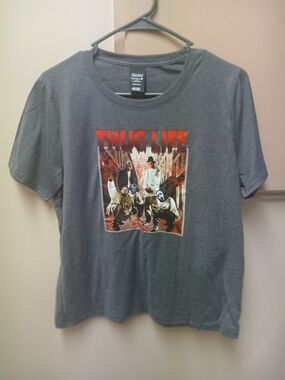 Hanes Gray "Thug Life" Graphic Tee